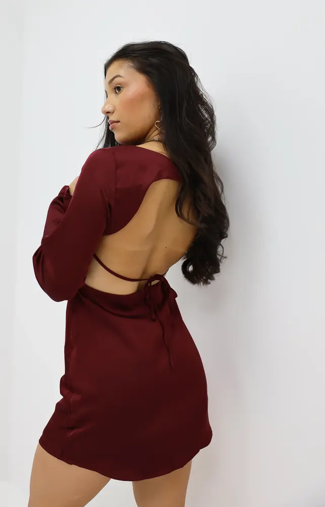 Open Rug Jurk Bordeaux LADYLIKE FASHION