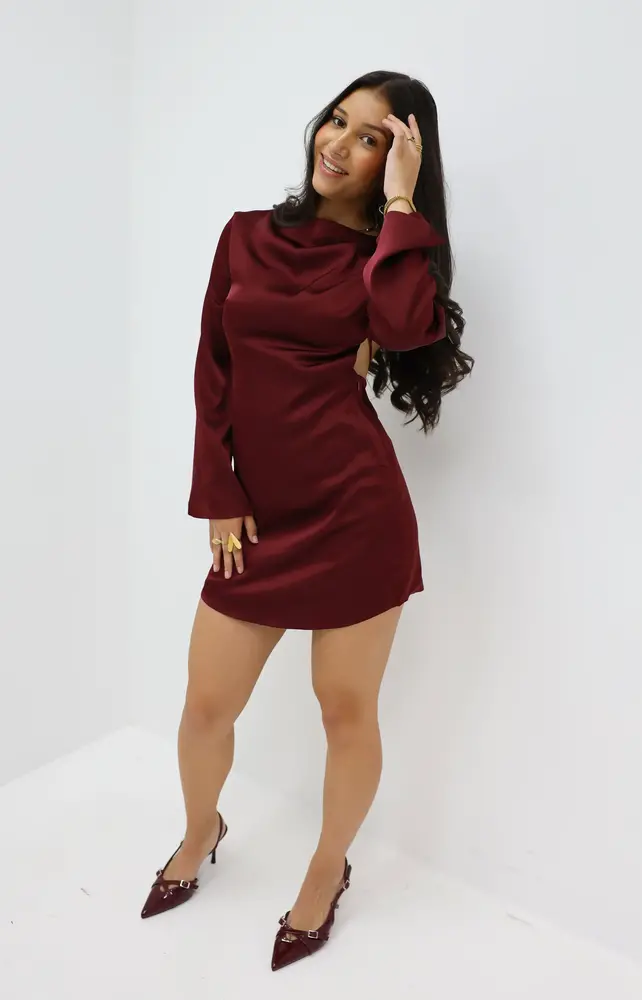 Open Rug Jurk Bordeaux LADYLIKE FASHION