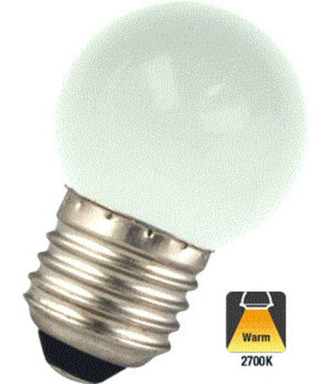 E27 1w Bol Lamp, 30/50 Lumen, Matte Kap