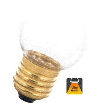 E27 1w Bol Lamp, 30 Lumen, Transparante Kap