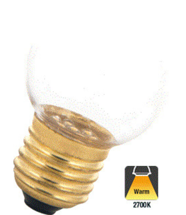 E27 1w Bol Lamp, 30/50 Lumen, Transparante Kap