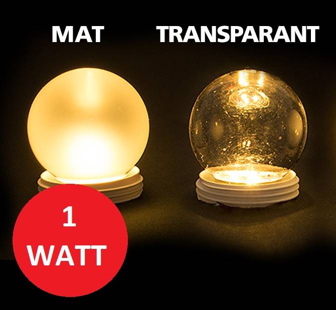 E27 1w Bol Lamp, 30/50 Lumen, Transparante Kap, foto 3 van 6