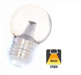 E27 1,5w Bol Lamp, 90 Lumen, Transparante Kap met lens, foto 3 van 5