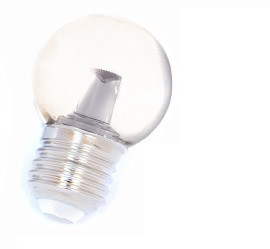 E27 1,5w Bol Lamp, 90 Lumen, Transparante Kap met lens, foto 2 van 5