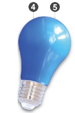 E27 LED Bollamp Blauw, foto 5 van 6