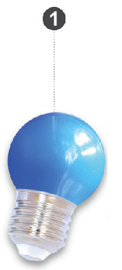 E27 LED Bollamp Blauw