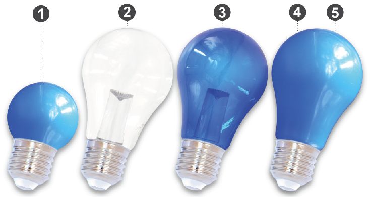 E27 LED Bollamp Blauw, foto 2 van 6