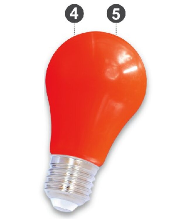 E27 LED Bollamp Rood