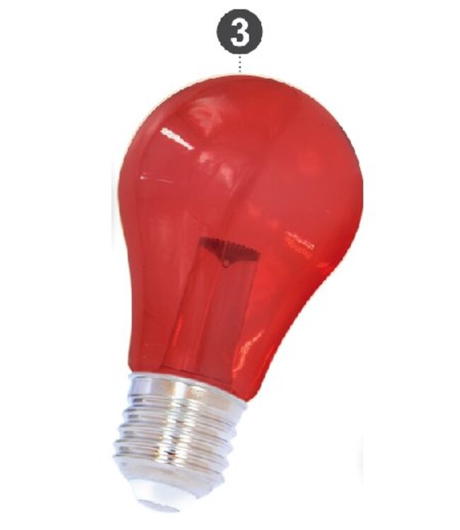 E27 LED Bollamp Rood