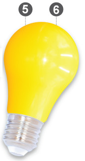 E27 LED Bollamp Geel, foto 5 van 6
