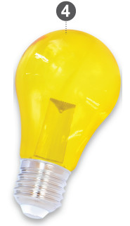 E27 LED Bollamp Geel, foto 4 van 6