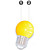 E27 LED Bollamp Geel