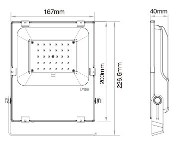 MiBoxer Floodlight 30w RGB + CCT, 2.4Ghz, 2800 Lumen, IP65, 2 Jaar Garantie - FUTT03, foto 3 van 3