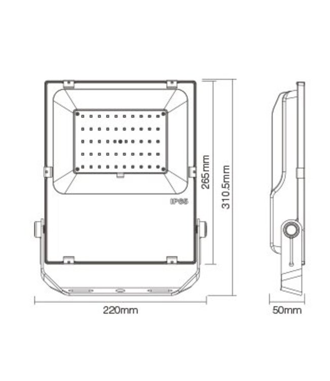 MiBoxer Floodlight 50w RGB + CCT, 2.4Ghz, 4200 Lumen, IP65, 2 Jaar Garantie - FUTT02