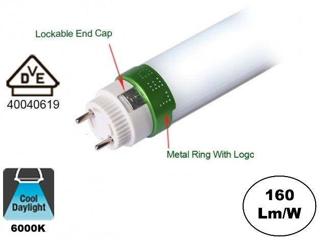 Led Tube 150cm, 30w, 4560-5080 Lumen (160lm/w), 5 Jaar garantie