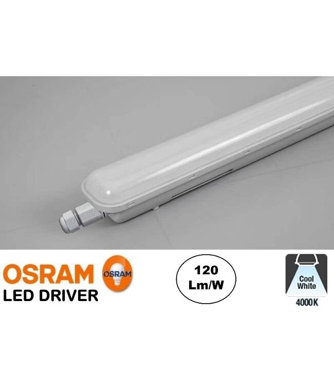 UITVERKOOP: Led Tri Proof 63cm, 24w, 2880 Lumen (120lm/w), Osram LED Driver, IP65