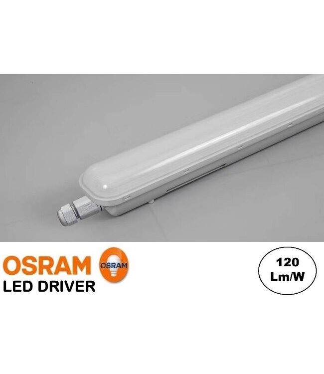 UITVERKOOP: Led Tri Proof 63cm, 24w, 2880 Lumen (120lm/w), Koppelbaar, Osram LED Driver, IP65