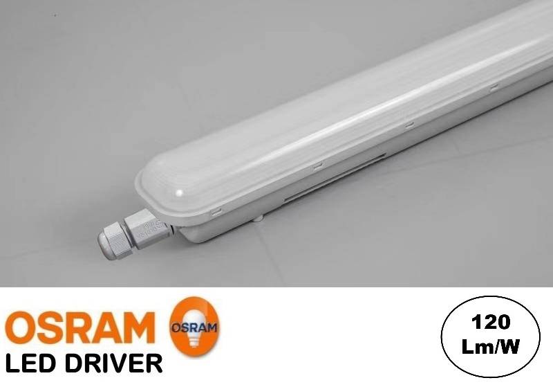 UITVERKOOP: Led Tri Proof 63cm, 24w, 2880 Lumen (120lm/w), Koppelbaar, Osram LED Driver, IP65, foto 2 van 5