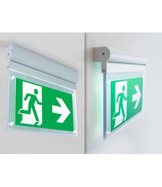 LED Noodverlichtingsarmatuur 2w, 240 Lumen, Kantelbaar, Opbouw, Met pijlaanduiding, 3 Jaar garantie