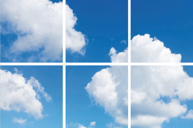Fotoprint afbeelding Wolken 180x120cm voor 6x 60x60cm led paneel