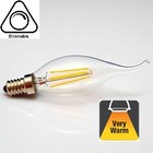 E14 4w Filament Kaarslamp, 2200K Flame, 300 Lumen, Dimbaar, 2 jaar Garantie