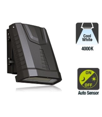 LED Wallpack Carpa 80w, 9840 Lumen, 4000K Neutraal Wit, Met Schemersensor, IP65, IK08, 3 Jaar Garantie