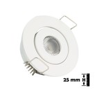 Inbouw LED Spot 1w, 80 Lumen, Kantelbaar, Gatmaat 45mm, Wit, IP20, 2 Jaar Garantie