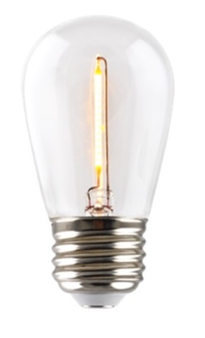 isolatie Deens omvang E27 1w Filament Bol Lamp, 60 Lumen, Transparante Kap - Groothandelinled.nl