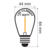 E27 1w Filament Bol Lamp, 35 Lumen, Transparante Kap