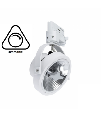 3 Fase Rail Spot AR111, 15w, 800 Lumen, Dimbaar, Wit Armatuur, 3 Jaar Garantie