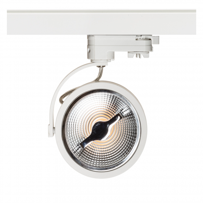 3 Fase Rail Spot AR111, 15w, 800 Lumen, Dimbaar, Wit Armatuur, 3 Jaar Garantie, foto 4 van 6