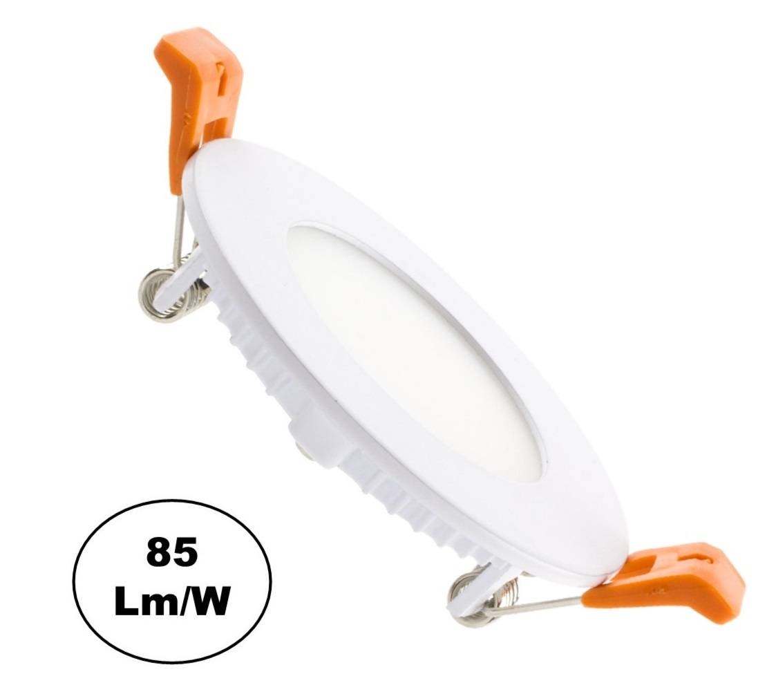 UITVERKOOP: LED Downlighter Slim 3w, 230 Lumen, Wit, Aluminium Body, Gatmaat Φ75mm, foto 2 van 6