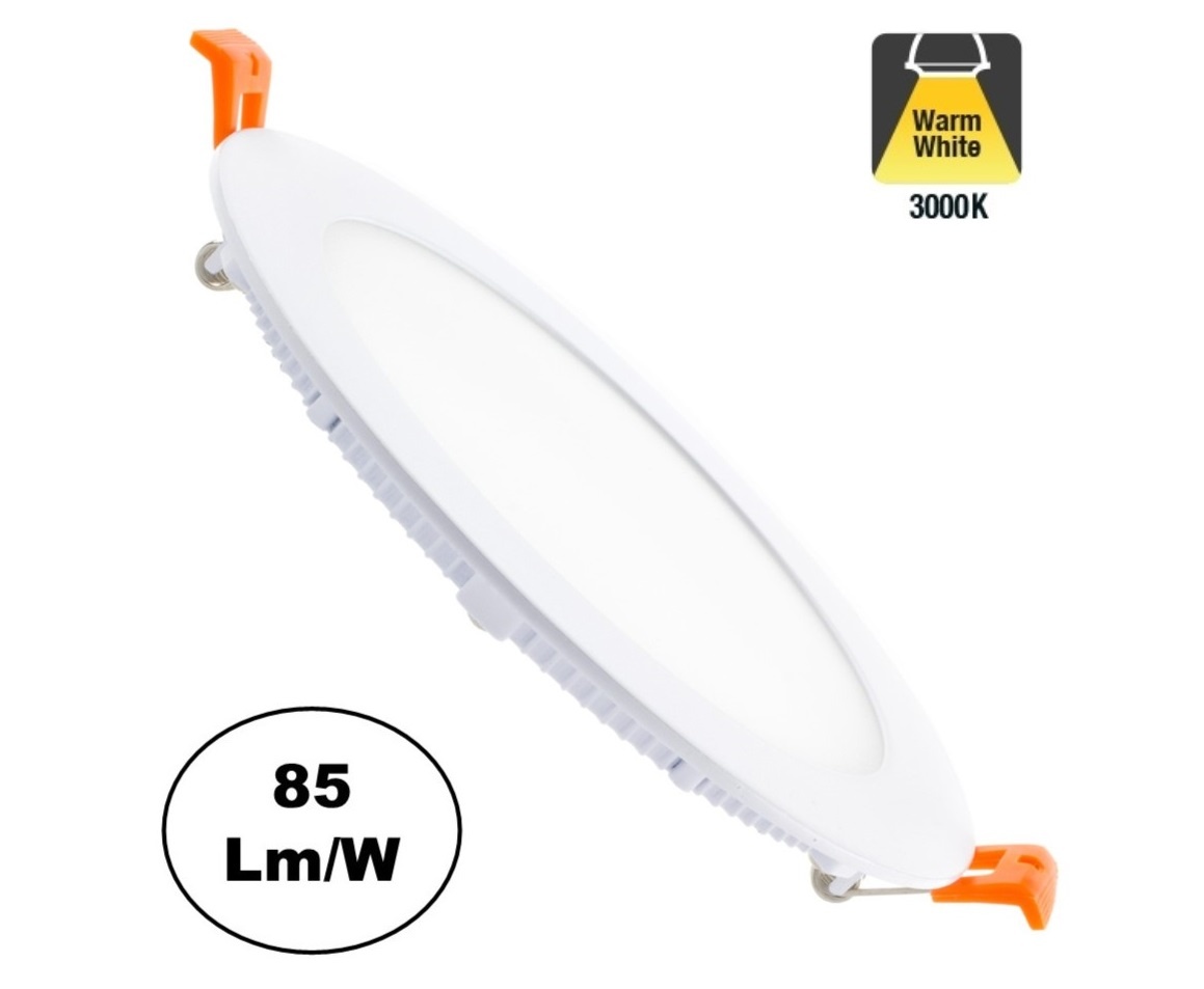 UITVERKOOP: LED Downlighter Slim 9w, 700 Lumen, Wit, Aluminium Body, Gatmaat Φ135mm