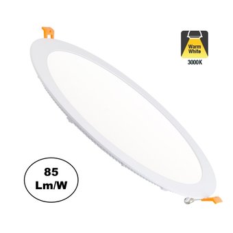 UITVERKOOP: LED Downlighter Slim 24w, 2000 Lumen, Wit, Aluminium Body, Gatmaat Φ285mm