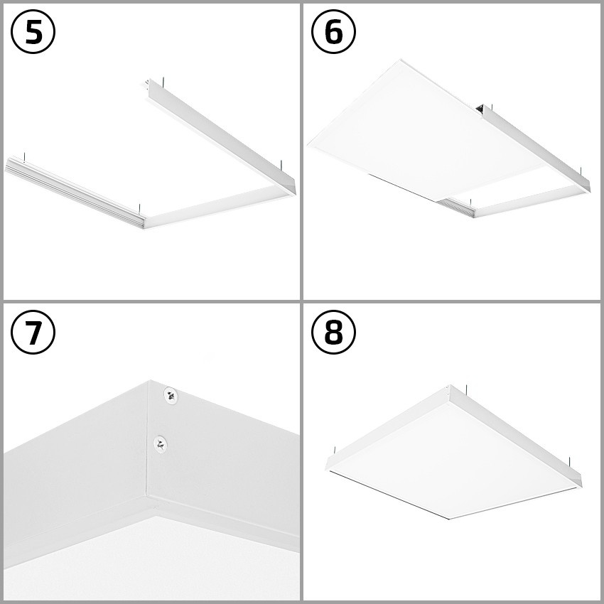 Opbouwframe voor 30x30cm Led Panelen, Wit, foto 3 van 4
