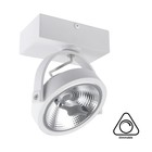 Opbouw LED Spot AR111, 15w, 800 Lumen, Dimbaar, Wit Armatuur, 3 Jaar Garantie