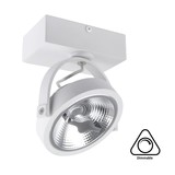 Opbouw LED Spot AR111, 15w, 800 Lumen, Dimbaar, Wit Armatuur, 3 Jaar Garantie