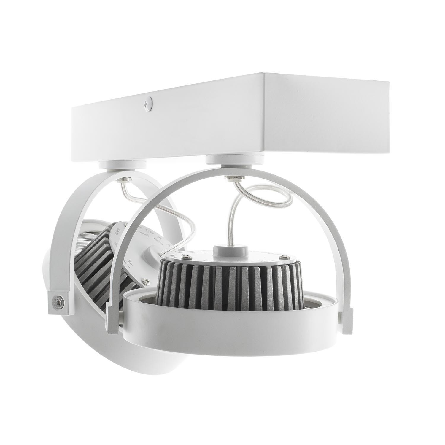 Opbouw LED Spot 2x AR111, 30w, 1600 Lumen, Dimbaar, Wit Armatuur, 3 Jaar Garantie, foto 5 van 6