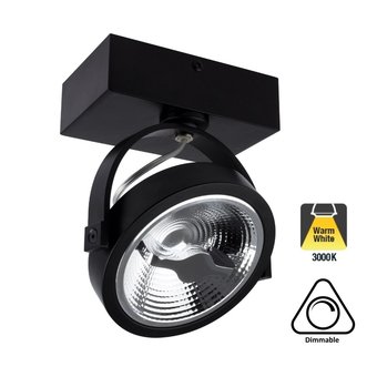 Opbouw LED Spot AR111, 15w, 800 Lumen, Dimbaar, Zwart Armatuur, 3 Jaar Garantie