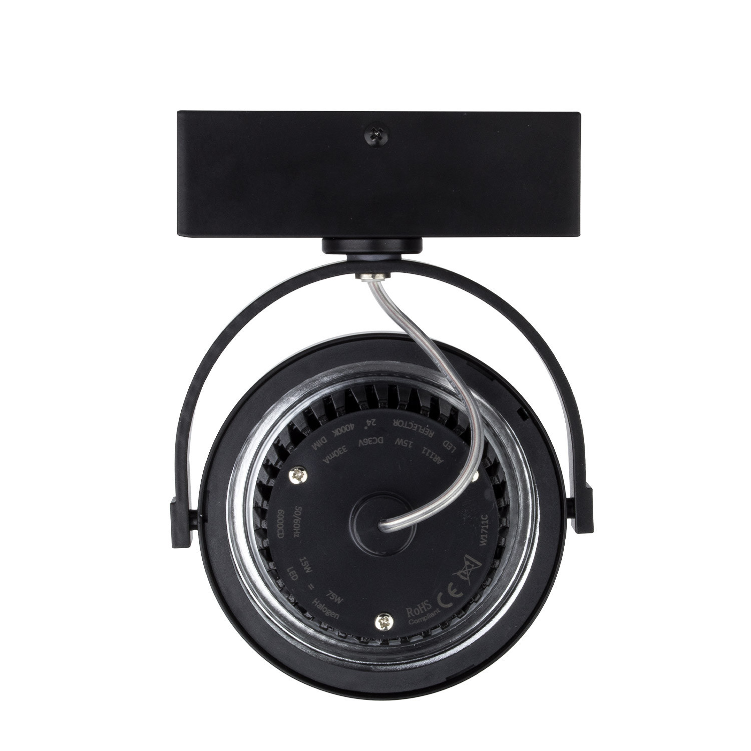 Opbouw LED Spot AR111, 15w, 800 Lumen, Dimbaar, Zwart Armatuur, 3 Jaar Garantie, foto 4 van 6