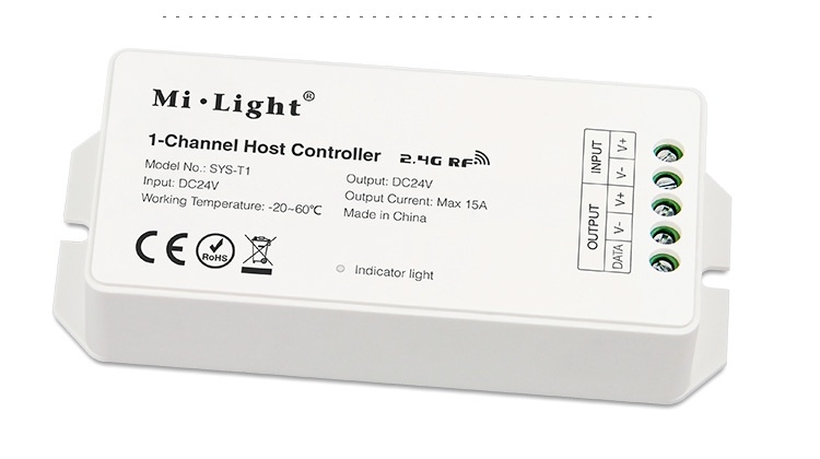 MiBoxer 1 Channel host controller 24v - 2.4Ghz - SYS-T1, foto 2 van 6