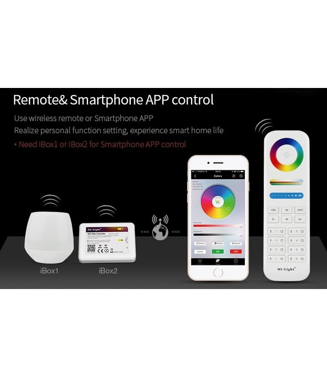 MiBoxer LED Prikspot 9w, RGB+CCT Wifi/RF, 700 Lumen, IP65, 230v, 2 Jaar Garantie