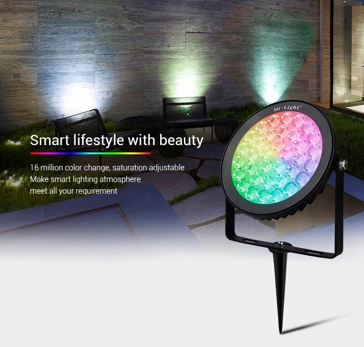 MiBoxer LED Prikspot 15w, RGB+CCT, 2.4Ghz, 1200 Lumen, IP65, 230v, 2 Jaar Garantie - FUTC03, foto 3 van 6