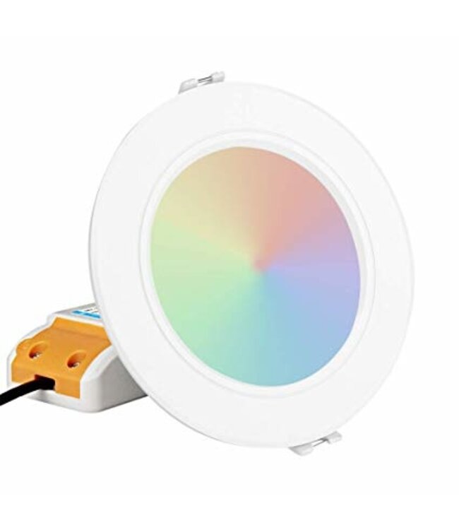 MiBoxer LED Downlighter 6w RGB + CCT, 2.4Ghz, 550 Lumen, Gatmaat 95mm, 2 Jaar Garantie - FUT068