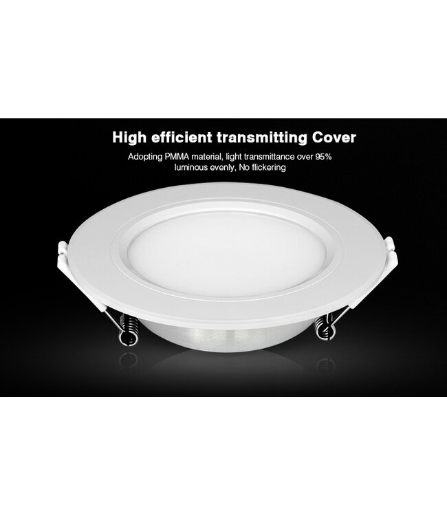 MiBoxer LED Downlighter 6w RGB + CCT, 2.4Ghz, 550 Lumen, Gatmaat 95mm, 2 Jaar Garantie - FUT068