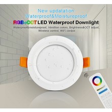 MiBoxer LED Downlighter 6w RGB + CCT, Wifi/RF, 550 Lumen, IP54, Gatmaat 100mm, 2 Jaar Garantie