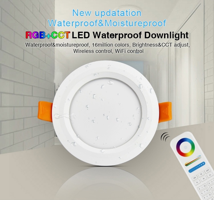MiBoxer LED Downlighter 6w RGB + CCT, 2.4Ghz, 550 Lumen, IP54, Gatmaat 100mm, 2 Jaar Garantie - FUT063, foto 3 van 6