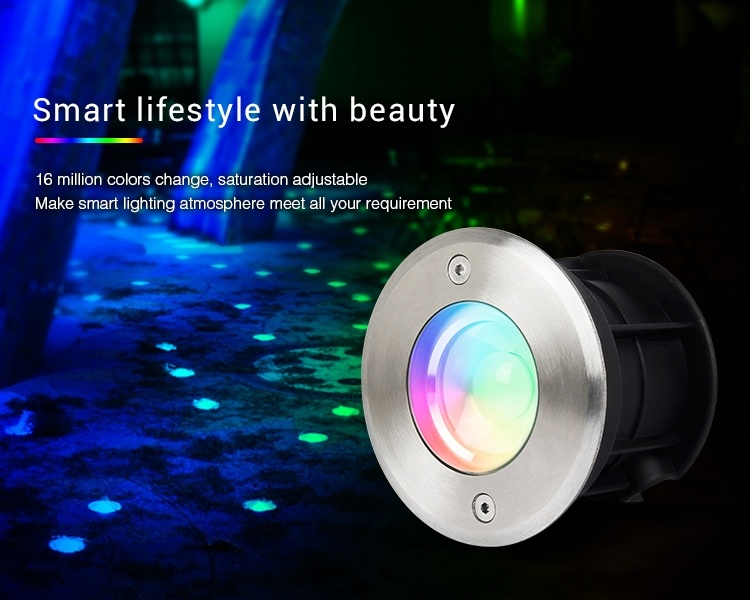 MiBoxer LED Grondspot 5w, RGB+CCT, 2.4Ghz, 350 Lumen, IP68, 24v, 2 Jaar Garantie - SYS-RD1, foto 4 van 6