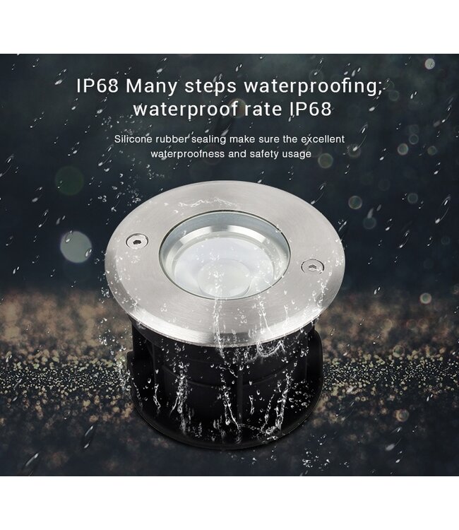 MiBoxer LED Grondspot 5w, RGB+CCT, 2.4Ghz, 350 Lumen, IP68, 24v, 2 Jaar Garantie - SYS-RD1