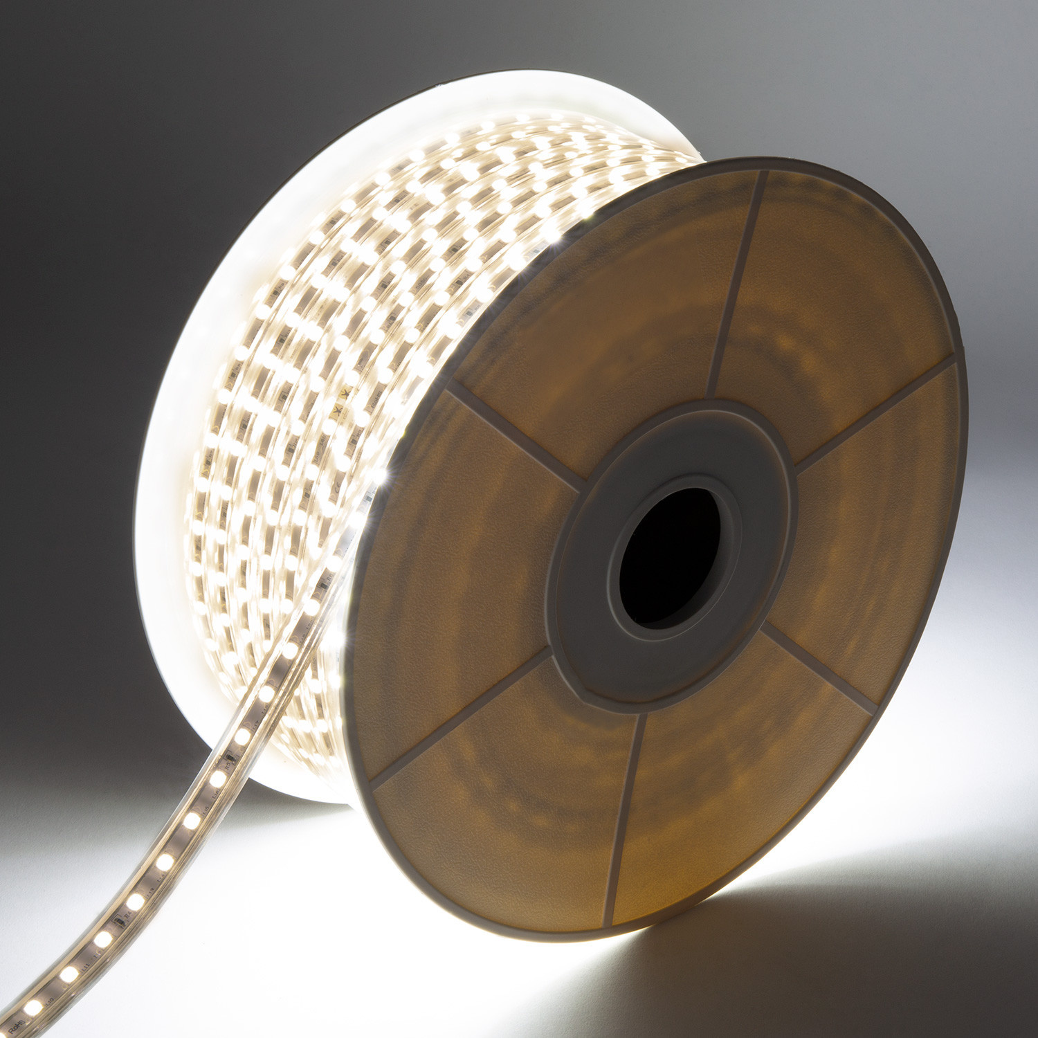 LED Lichtslang 3000K Warm Wit, Rol: 50 Meter, 5w/m, 60 leds/m, 500lm/m, IP65, 230V, 2 Jaar Garantie, foto 2 van 5